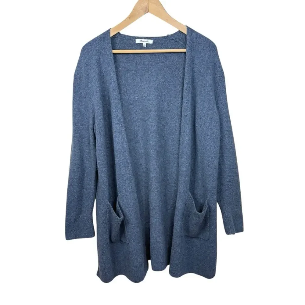 MADEWELL Cardigan Sweater Blue Wool Alpaca Blend   Oversized Women’s Sz S